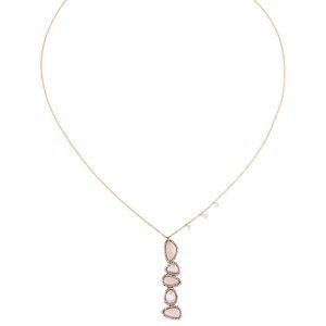 MEIRA T 14K Quartz, Mother of Pearl & Diamond Pendant Necklace